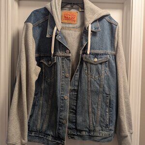 Levi's hybrid hoodie men's denim hooded lightweight trucker jacket